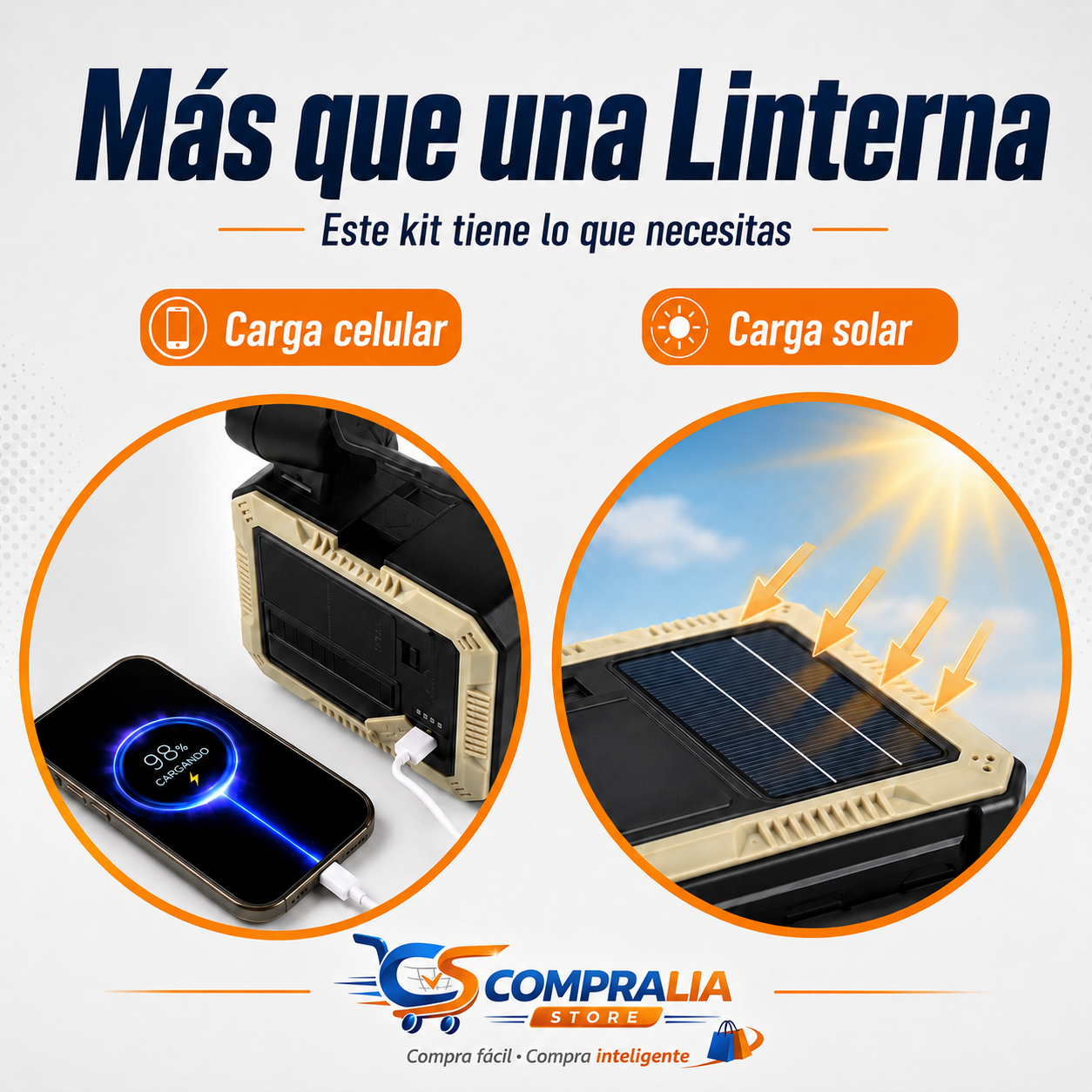 Linterna Solar + Herramientas