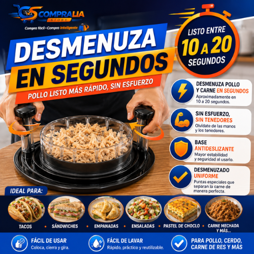 Desmenuzador Manual de Pollo y Carne