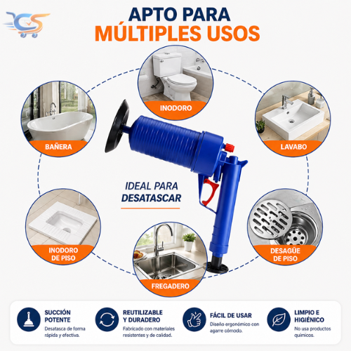 Pistola Destapa Baño y Desagües